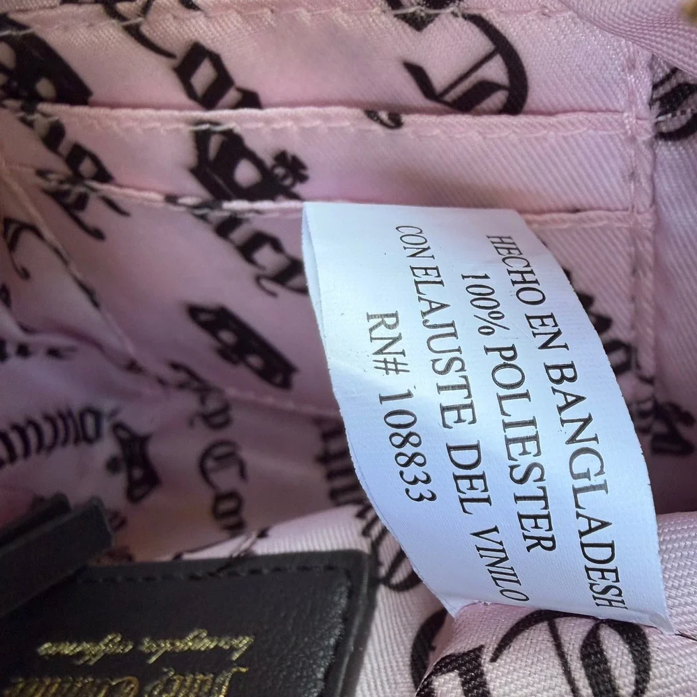 Juicy Couture Velour Barrel Bag Y2K McBling Satchel Small Pink Logo Chain